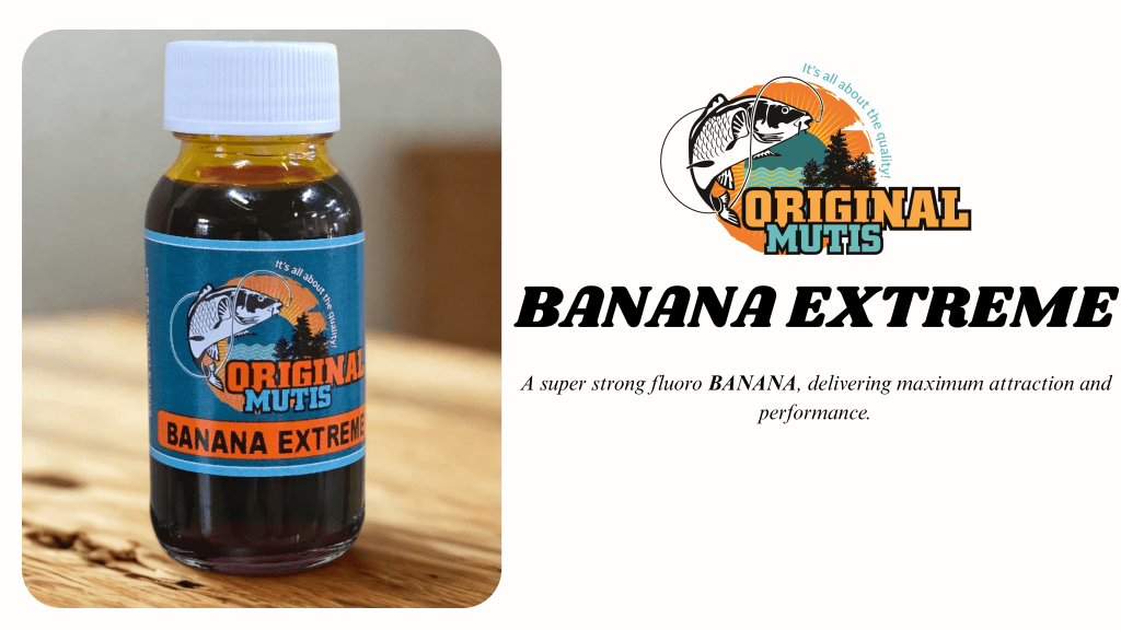 “Original Mutis Banana Extreme papgooi dip for carp fishing South Africa strong banana scent”
